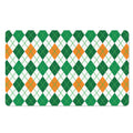 St Patrick's Day Argyle Pattern Print Polyester Doormat