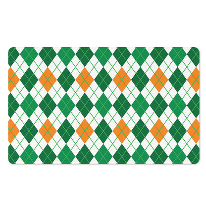 St Patrick's Day Argyle Pattern Print Polyester Doormat