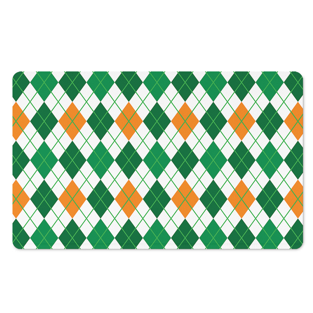 St Patrick's Day Argyle Pattern Print Polyester Doormat