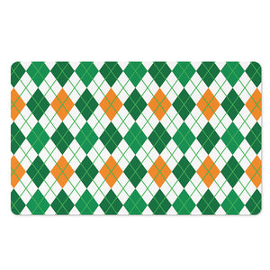 St Patrick's Day Argyle Pattern Print Polyester Doormat