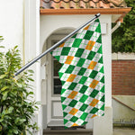 St Patrick's Day Argyle Pattern Print Polyester Flag