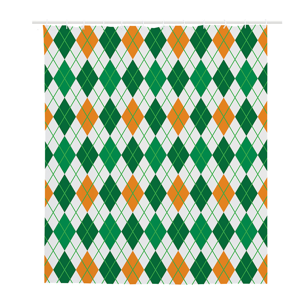 St Patrick's Day Argyle Pattern Print Polyester Shower Curtain