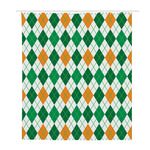 St Patrick's Day Argyle Pattern Print Polyester Shower Curtain