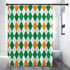 St Patrick's Day Argyle Pattern Print Premium Shower Curtain