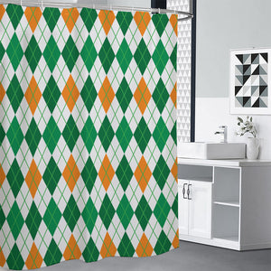 St Patrick's Day Argyle Pattern Print Premium Shower Curtain