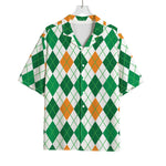 St Patrick's Day Argyle Pattern Print Rayon Hawaiian Shirt