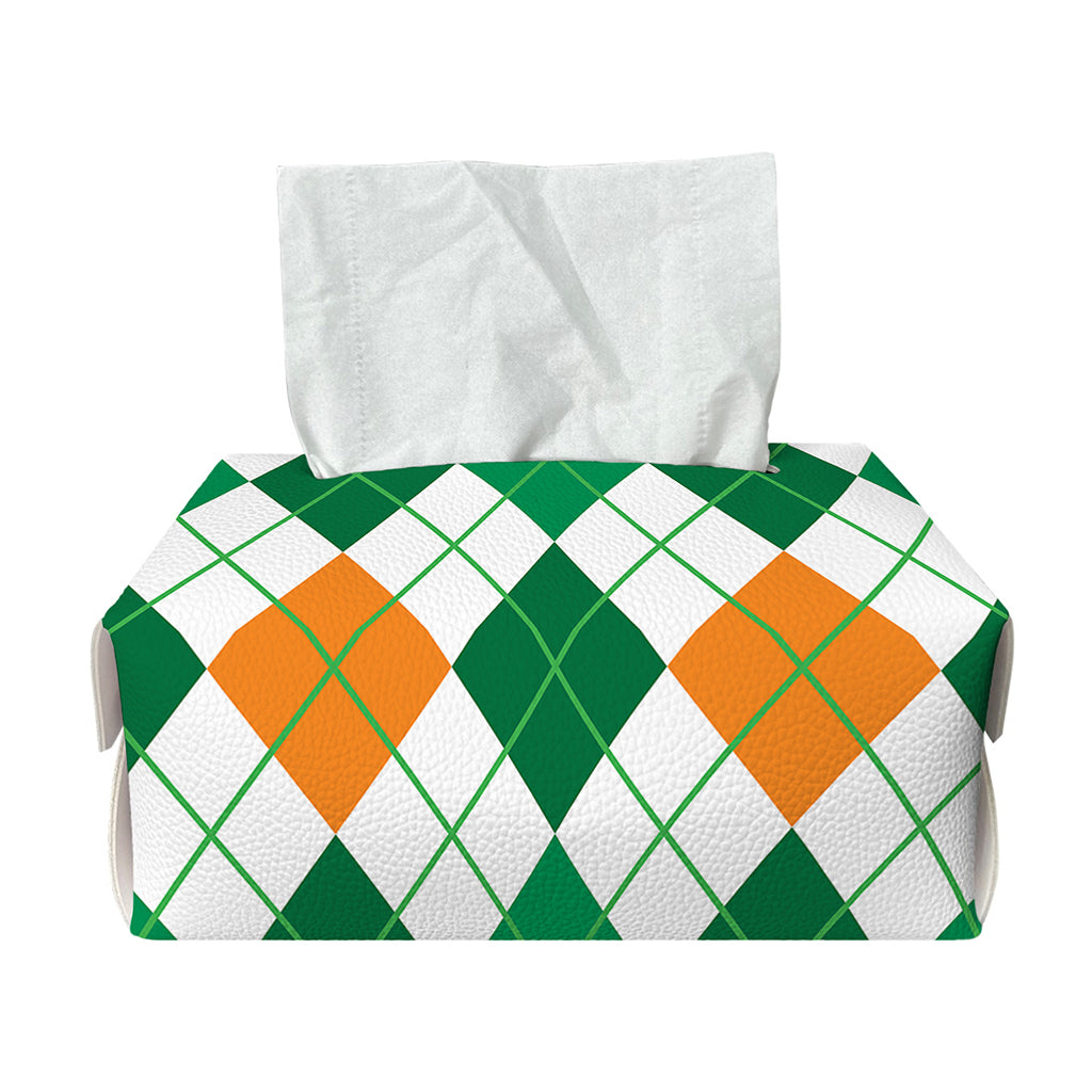 St Patrick's Day Argyle Pattern Print Rectangle Tissue Box Cover