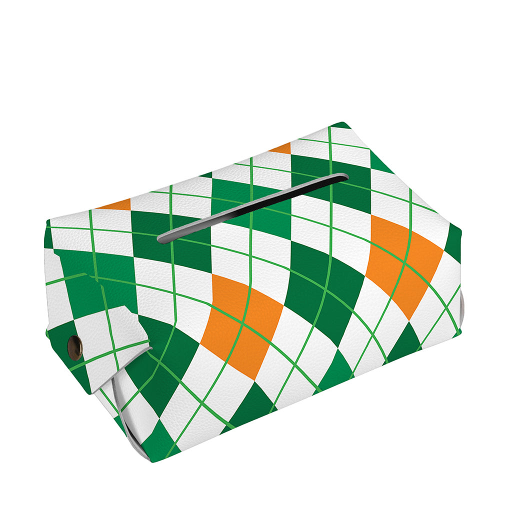 St Patrick's Day Argyle Pattern Print Rectangle Tissue Box Cover