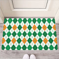 St Patrick's Day Argyle Pattern Print Rubber Doormat