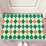 St Patrick's Day Argyle Pattern Print Rubber Doormat