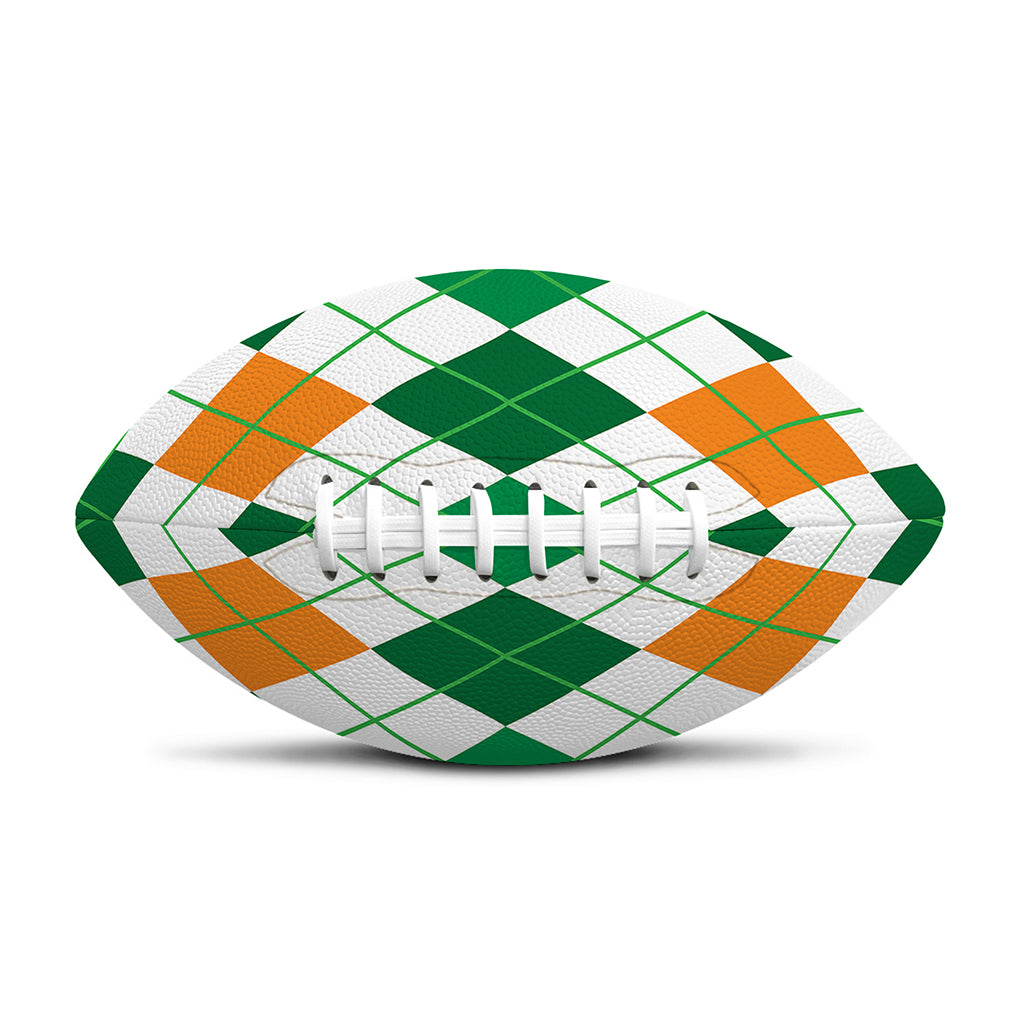 St Patrick's Day Argyle Pattern Print Rugby Ball