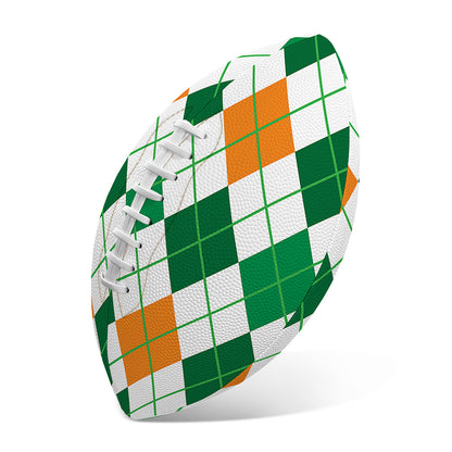St Patrick's Day Argyle Pattern Print Rugby Ball