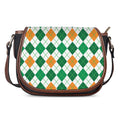 St Patrick's Day Argyle Pattern Print Saddle Bag