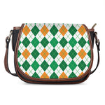 St Patrick's Day Argyle Pattern Print Saddle Bag