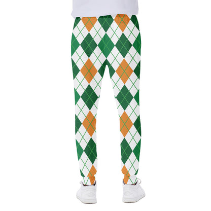 St Patrick's Day Argyle Pattern Print Scuba Joggers