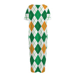 St Patrick's Day Argyle Pattern Print Short Sleeve Long Nightdress