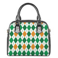 St Patrick's Day Argyle Pattern Print Shoulder Handbag