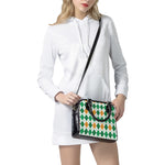 St Patrick's Day Argyle Pattern Print Shoulder Handbag