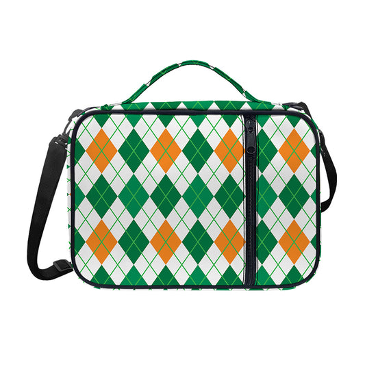 St Patrick's Day Argyle Pattern Print Shoulder Strap Bible Bag