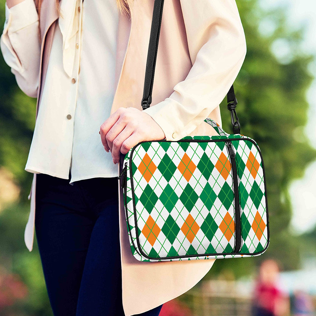 St Patrick's Day Argyle Pattern Print Shoulder Strap Bible Bag