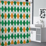 St Patrick's Day Argyle Pattern Print Shower Curtain