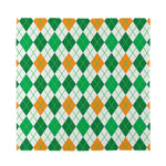 St Patrick's Day Argyle Pattern Print Silk Bandana