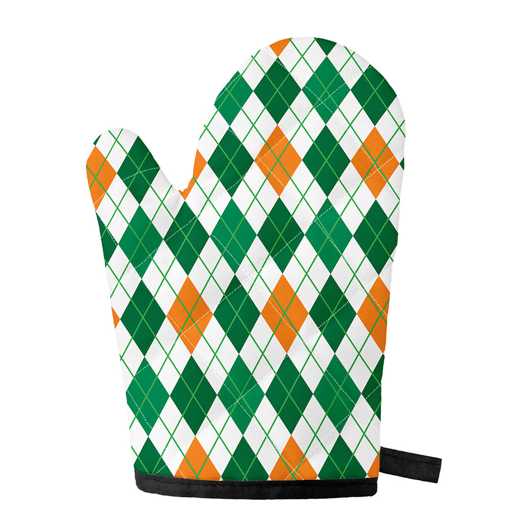 St Patrick's Day Argyle Pattern Print Single Oven Mitt