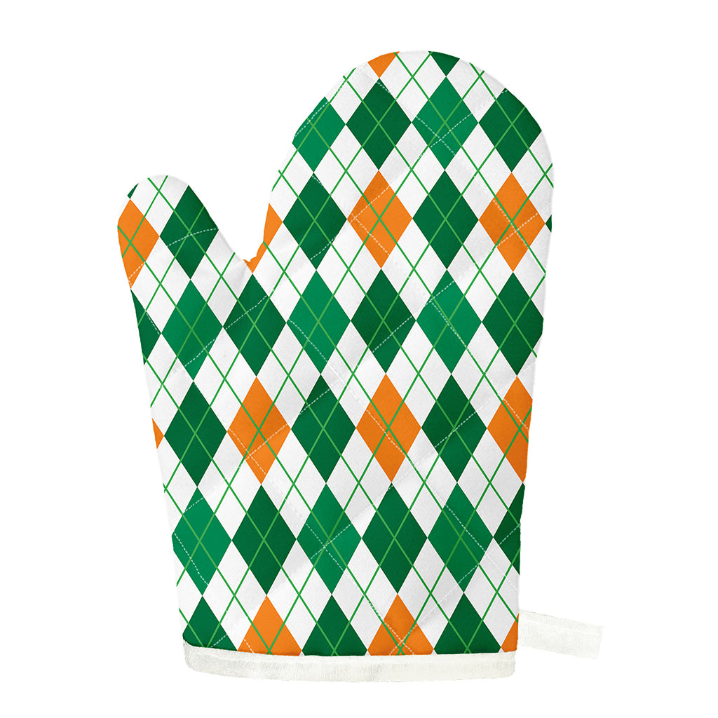 St Patrick's Day Argyle Pattern Print Single Oven Mitt