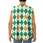 St Patrick's Day Argyle Pattern Print Sleeveless Baseball Jersey