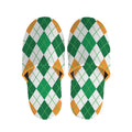 St Patrick's Day Argyle Pattern Print Slippers