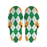St Patrick's Day Argyle Pattern Print Slippers