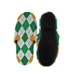 St Patrick's Day Argyle Pattern Print Slippers