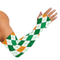 St Patrick's Day Argyle Pattern Print Sun Protection Arm Sleeves