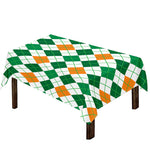 St Patrick's Day Argyle Pattern Print Tablecloth