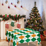 St Patrick's Day Argyle Pattern Print Tablecloth