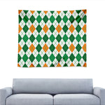 St Patrick's Day Argyle Pattern Print Tapestry