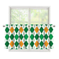 St Patrick's Day Argyle Pattern Print Tier Curtains