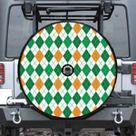 St Patrick's Day Argyle Pattern Print Tire Cover With Camera Hole