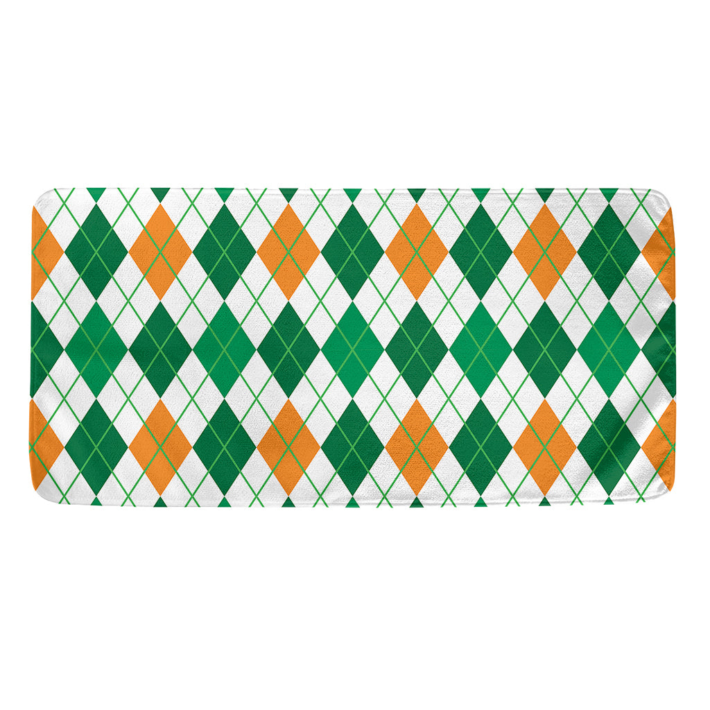 St Patrick's Day Argyle Pattern Print Towel