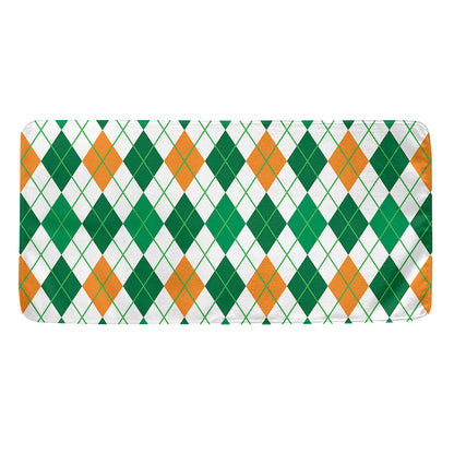 St Patrick's Day Argyle Pattern Print Towel
