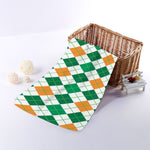 St Patrick's Day Argyle Pattern Print Towel
