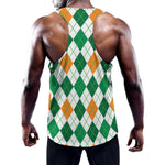 St Patrick's Day Argyle Pattern Print Training Tank Top