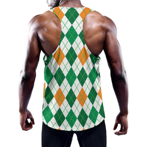 St Patrick's Day Argyle Pattern Print Training Tank Top