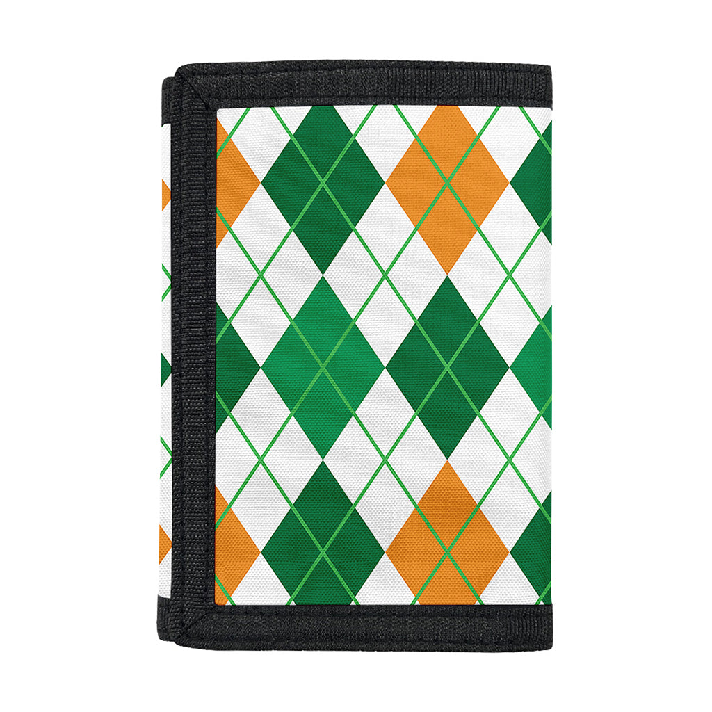 St Patrick's Day Argyle Pattern Print Trifold Wallet