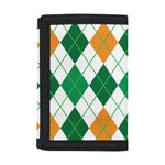 St Patrick's Day Argyle Pattern Print Trifold Wallet