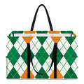 St Patrick's Day Argyle Pattern Print Utility Tote Bag