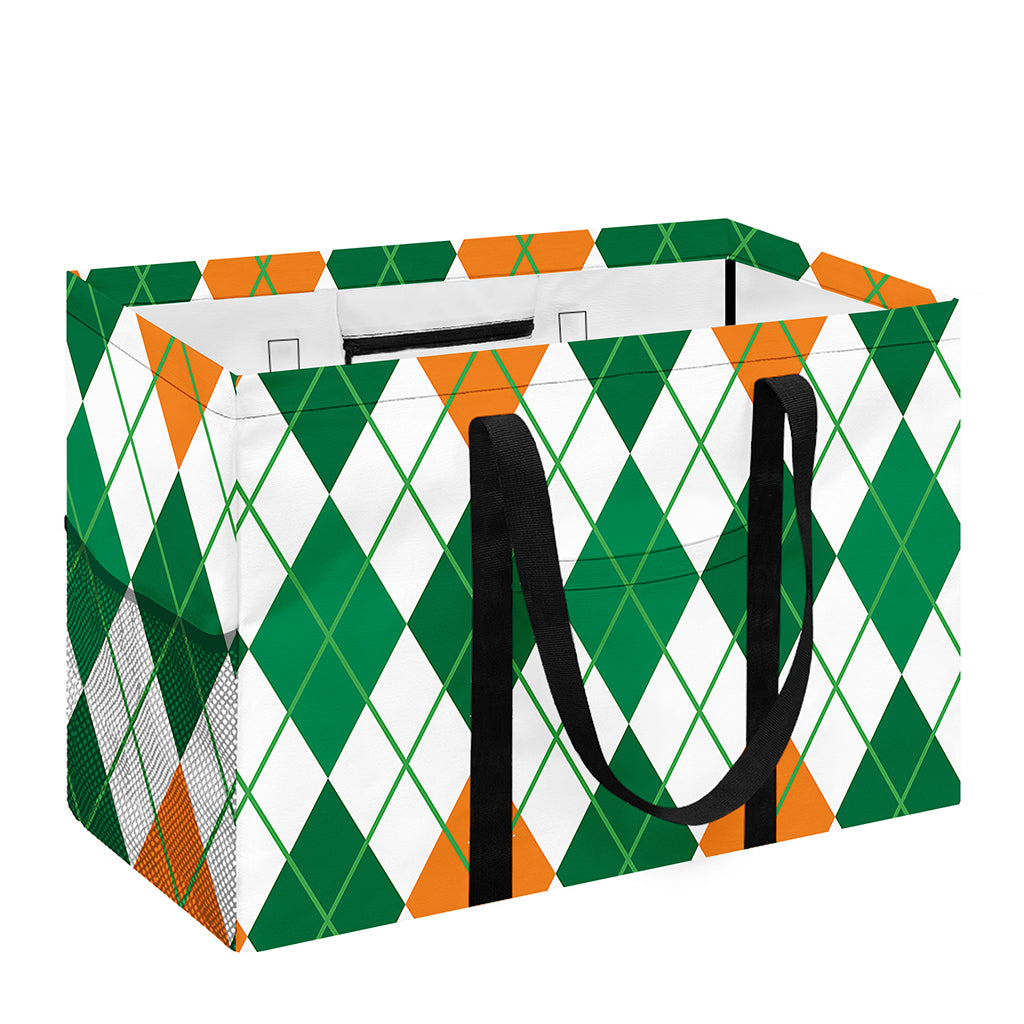 St Patrick's Day Argyle Pattern Print Utility Tote Bag