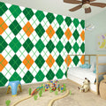 St Patrick's Day Argyle Pattern Print Wall Sticker