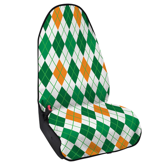 St Patrick's Day Argyle Pattern Print Waterproof Car Seat Cover