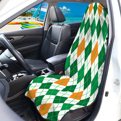 St Patrick's Day Argyle Pattern Print Waterproof Car Seat Cover